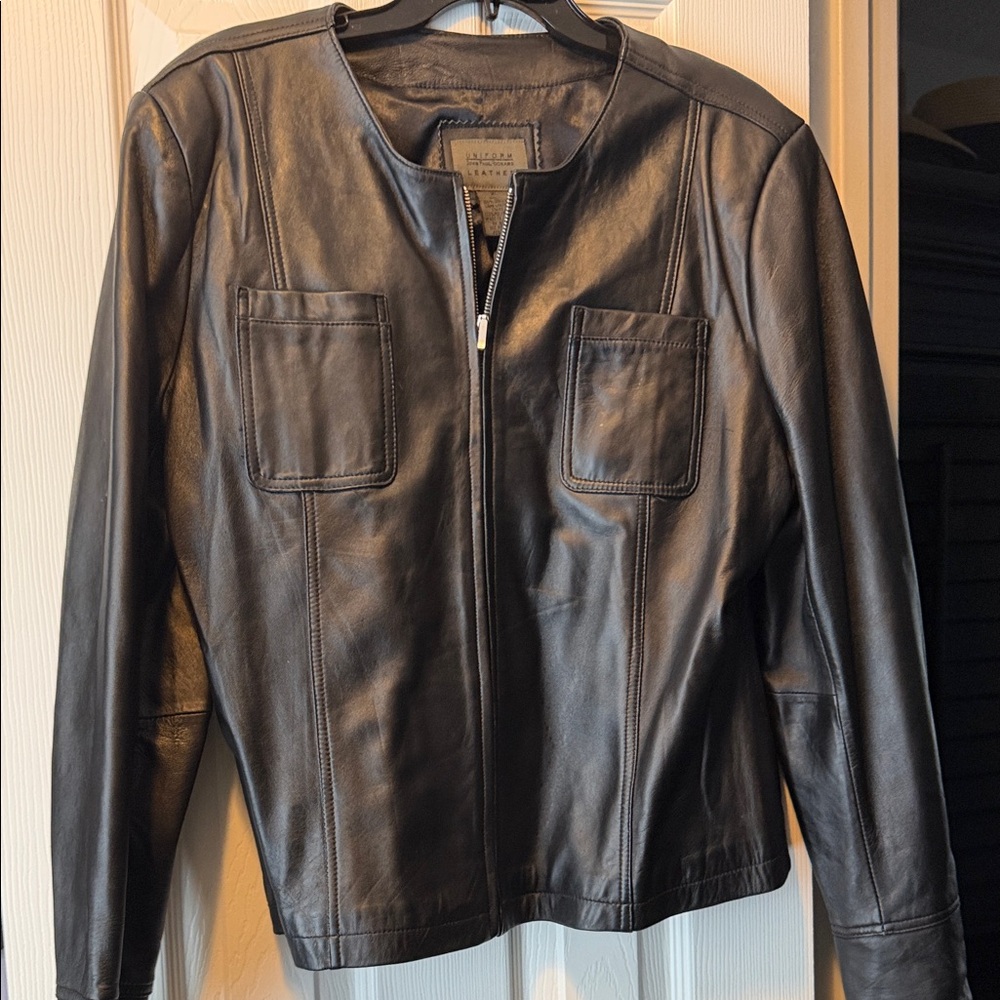 Uniform John Paul Richard Women’s Black Leather Jacket Sz XL